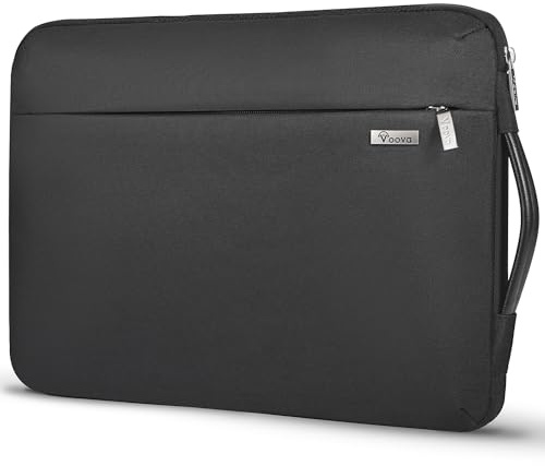 Voova 360°Protective Laptop Sleeve Case 15.6 inch, Waterproof Slim Computer Cover Bag with Handle Compatible with MacBook Pro 16, 15.6”-16” HP Acer Lenovo Asus Dell Laptop, New Black