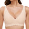 GXOULRRA Komfort Tief V BH Damen ohne Bügel Nahtloser Bügelloser BHS Klassische Soft Bustier Seamless T Shirt Bequem Bralette mit zusätzlicher Beige M