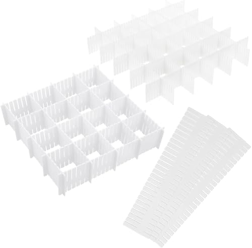 20 Stück Verstellbare Schubladenteiler, Schubladentrenner für Schubladen, Büro, Küche, Bad und Schrank, Schubladen Trenner Aus Sicherem Ppmaterial, Einfache Installation, DIY Schnitt(32X7cm)