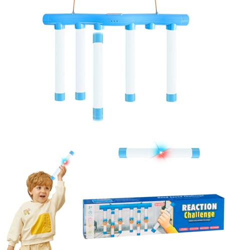 EliphonTowne Catching Sticks Game - 3 Speeds Hand Speed Challenge Toy Adult Kid, Lighting Reaction Training Stick Sensory Toys, Kids Drop Pick up Sticks Game, Gift for Party/School/Family 0115-2