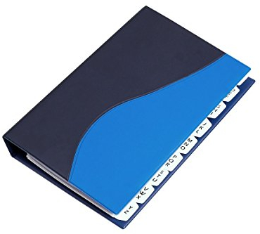 Visitenkartenbuch in schmaler Ausführung mit Register und 25 Hüllen, VE 1 Stück