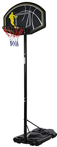 HOMCOM Canestro da Basket Altezza Regolabile in Acciaio con Base 112 × 74 × 365cm