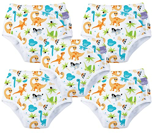 Bambino Mio Culotte d'apprentissage lavable, lot de 5, unisexe (2-3 ans - Dino) Pour les garçons et les filles