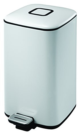 EKO Regent Poubelle à Pédale Métal Blanc 24 x 32,8 x 40,5 cm 12 litres