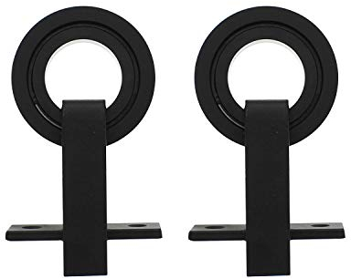 INTERSTEEL - 2-teiliges Laufrollen-Set Modern Top Mattschwarz - Schiebetürrollen für Schiebetüren, Innentüren und Wandschränke - 155 mm