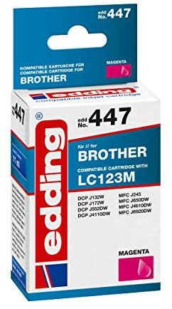 edding Druckerpatrone EDD-447 - Einzelpatrone - Magenta - 11 ml - Reichweite 735 Seiten - Ersetzt Brother LC123M
