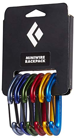 Black Diamond MiniWire Rackpack, Ultralight Wiregate Carabiners, 6 Pack