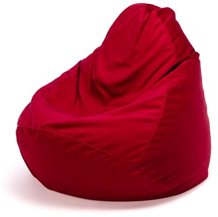 Ecopuf - Fuzzy Amore Plush Puff - Chaise Longue i mikrofiber - Inomhusfåtölj - Sittsäck Barnrum - Väska med polystyrenbollstoppning - 80x110cm - XL - Röd A12