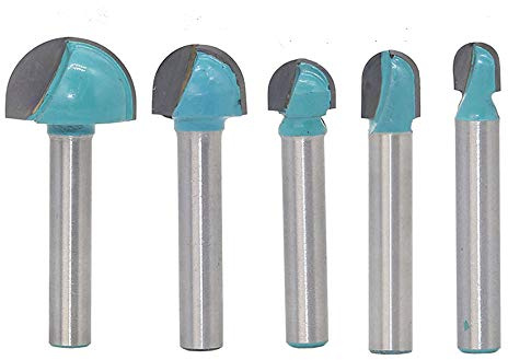 6 mm Schaft Oberfräser Hohlkehlfräser, 2 Farben Rund Nase Cove Core Box Fräser Holzbearbeitung Fräser Rot/Blau