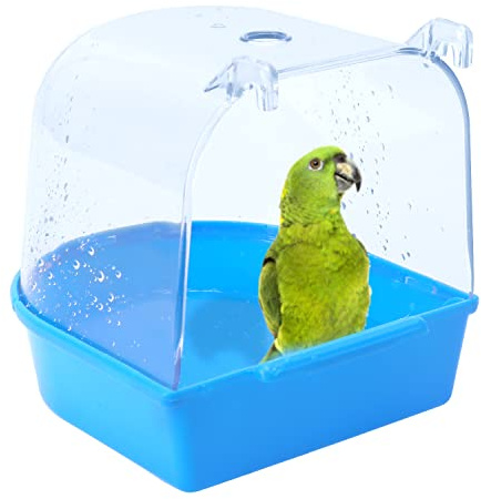 Geboor Bird Bathtub, Bird Bath for Cage Hanging Bathtub Bird Cage Supplies Parrot Bath Tub Shower For Cats, Finches, Budgerigars, White Fungus, Skylarks and Small Birds