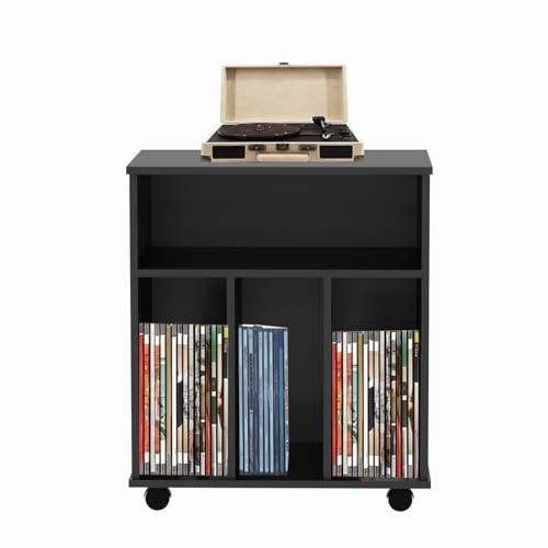 Armario de almacenamiento de vinilo Lp - estantería - almacenar revistas libros platos - negro