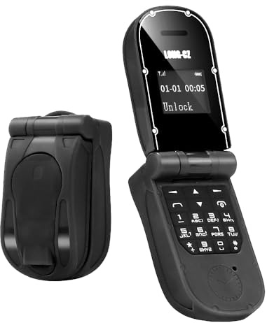 LONG-CZ plast flip telefon minsta mobiltelefon J30, mini trådlös urtavla, Bluetooth litet headset bo modell med röstväxlare plast flip mini mobiltelefon (svart)