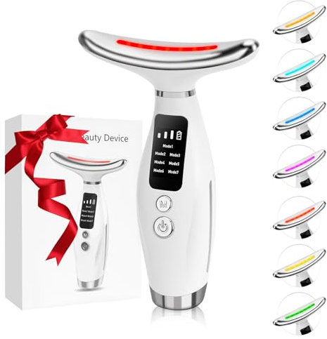 Gesichtsmassagegerät, Face Massager, 7 Modi Massagegerät Gesicht, 45℃ V Face Beauty Meter Gesichtsgerät für Hautstraffung & Lifting, EMS Gesichtsmassagegerät Gegen Falten, V Shape Face Gerät