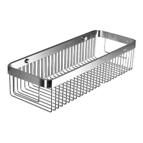 QINGGANG-0224 Badezimmer-Organizer Schwebender Duschkorb, Badezimmer-Duschorganizer ohne Bohren, Duschregale aus Edelstahl zur Wandmontage, Aufbewahrungskorb aus Metallgitter Badezimmerregale(L)