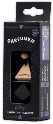 Carfume Victory Car Air Freshener Original | Premium Earthy Wood, Marine Accord & Ambergris Fragrance | Luxury Black Recyclable Scented Diffuser For Men - Odour Eliminator - Car Accessories