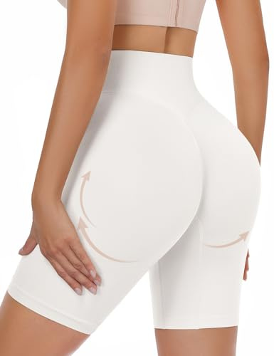 Niwicee Women's Butt Lift Shapewear Tummy Control Knickers High Waisted Panties Butt Push Up Knickers Hip Enhancer Shorts Bum Lift Underwear (White,S)