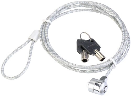 VisorTech Laptop Schloss: Notebookschloss Safety Lock mit gummiertem Stahlkabel, 1,8 m (Laptop Diebstahlsicherung, Notebook Schloss, Zahlenschloss)