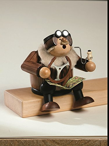 Rudolphs Schatzkiste Smoking Figure Edge Stool Pilot 15 cm Smoke Figure Smoking Man Figurine Incense Man ore Mountains