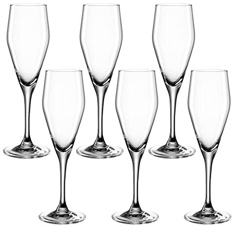 Leonardo Sektglas Twenty 4, 6-er Set, 220 ml, spülmaschinenfest, Teqton-Kristallglas, 066546
