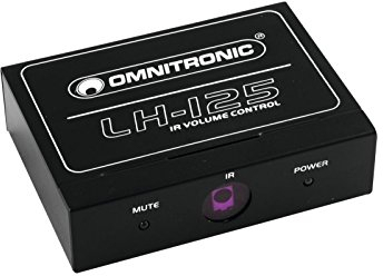 Omnitronic LH-125 IR-Lautstärkeregler | Stereo-Lautstärkeregler mit IR-Fernbedienung | Geeignet z. B. für CD-Player, Aktivboxen oder Verstärker | IR-Fernbedienung im Scheckkartenformat