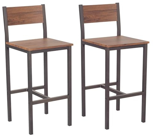 yelloo - Sgabelli Bar (Set da 2) Sgabelli Cucina Ideale per Isola Cucina, Sgabelli da Bar per Mobile Bar e Tavolo Bar, Struttura in Metallo (Set da 2 Sgabelli Venice)