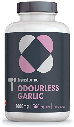 Transforme Odourless Garlic Capsules 1000mg, 360 Softgels, High Strength, Gluten Free