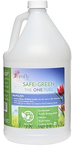 Firefly Fuel - Eco-Friendly Lamp Oil & Tiki Torch Fuel - Clean Burning, Odorless, 1 Gallon
