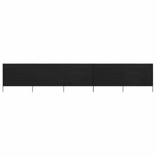 vidaXL Paravent 5 Panneaux Tissu 600 x 160 cm Noir