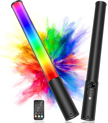 LUXCEO P400 RGB Varita de luz de Video con Pantalla LCD,CRI 95 TLCI 97 Color preciso LED Fotografía,batería de 2500mAh,Modo RGB CCT HSI,2500K-6500K,12 escenas de luz