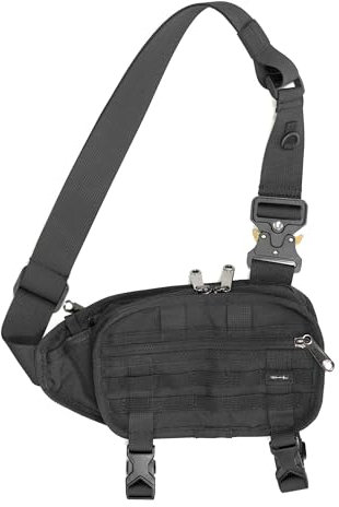 WHOS BAG lite kleine praktische Umhängetasche mit vielen Fächern, taktischer rucksack Herren klein, Brusttasche, Sling crossbody bag damen, Design by Dominik theWHO