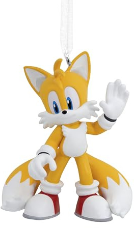 Hallmark Tails Hanging Ornament, Sonic the Hedgehog Tree Decoration, Resin, Gifts for Christmas