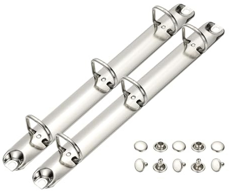 PATIKIL A5 3 hål ringpärmsmekanismer, 2 set 1,6 cm D-ring ersättningspärm planerare lösa bladbindande ryggar för arrangörer gör-det-själv fyllning papper förvaring mapp tillbehör, 20 mm silverton