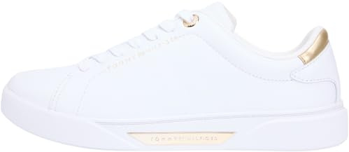 Tommy Hilfiger Baskets Basses Essential Chic Court FW0FW09019 pour Femme, Blanc (Blanc), 41, White, 41 EU