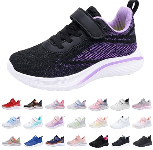 Boys Girls Shoes Kids Tennis EZ-Ons Running Athletic School Sneakers for Little/Big Kid Footwear Gift Size 2 Big Kid #06_Black
