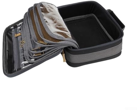 Besttoolifes Sac de rangement en tissu Oxford 600D avec plusieurs motifs et compartiments pour leurres de pêche à la carpe et résistant à l'eau (noir)