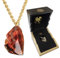 The Noble Collection Harry Potter Sorcerer’s Stone Pendant - 3″ (7.6cm) Philosopher's Stone Necklace With Gold Chain - Officially Licensed Harry Potter Film Set Jewellery Gifts