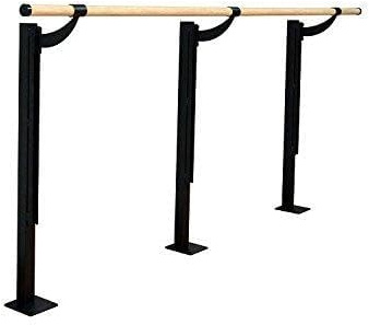 Vita Vibe - FS192-W Traditional Wood Single Adjustable Height Floor Mount Ballet Barre - Stretch/Dance Bar - USA Made (16 FT)