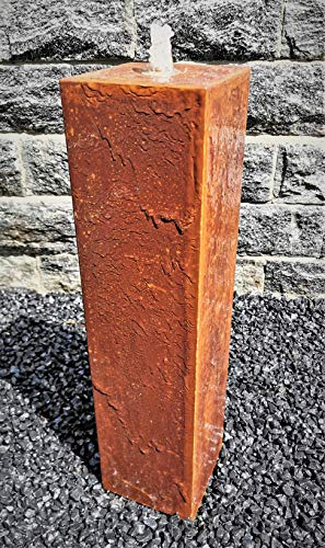 Säulenbrunnen eckig 80/20 cm Cortenstahl Roststahl Säule Wasserspiel ohne Becken