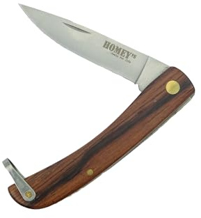Homey's Tools for Life Taschenmesser Standby K2-16 cm - Edelstahlklinge - Palisandergriff - EDC-Messer mit Slipjoint-Verriegelung, Drop-Point-Klinge und satinierter Oberfläche - Für den Außeneinsatz