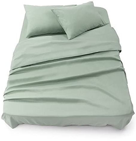 Blumtal Juego de Sábanas - Set de 4 Piezas, Sábana Bajera Ajustable Cama 150, Encimera 240x275 + 2 Fundas de Almohada 50x80cm, Verde Verano