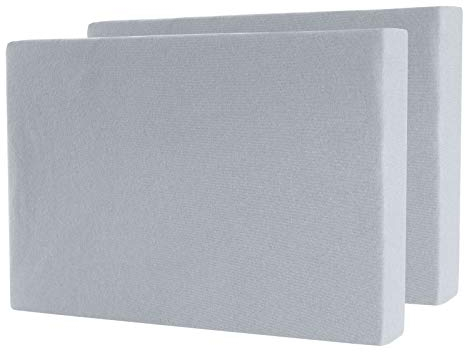 2er Set Spannbettlaken - Serie Maya Doppelpack Spannbetttuch für Matratzen bis 20cm - 90x200cm | 100x200cm, Silber, 100% Baumwolle, hochwertige Verarbeitung, mit Gummizug