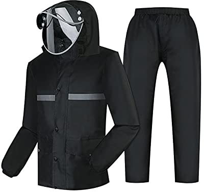 SJASD Wasserdicht Motorrad Regenanzug ​für Männer Frauen,Regen Jacke und Hose Anzug Kombi Regenkombi Wasserdicht Atmungsaktiv,regenkombi Motorrad mit Reflektierenden Streifen,XXL