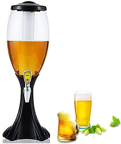 Distributeur à Bière, Boissons avec Tour De Bière à Tirage Froid 3L avec Tube à Glace Amovible, Idéal pour La Soirée