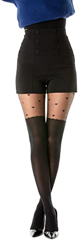 Gi&Gi Collants 40-80 deniers avec cheville en coton pour femme à effet midi, pour les jambes au premier plan (FR/ES, Alpha/lettres, TG, Taille normale, Taille normale, NOIR D)
