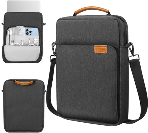 TiMOVO Custodia per Laptop per MacBook Neo 13 pollici 2026 Modello A3404 con Chip A18 Pro, Borsa da Trasporto con Manico e Tracolla, Nero & Grigio