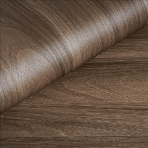 Livelynine Papier Peint Bois Foncé 40CMx10M Imperméable Papier Peint Adhesif Mural Salon Chambre Revetement Mural Bois Marron Rouleau Adhesif Decoratif Murals Revêtement Plan de Travail Adhésif