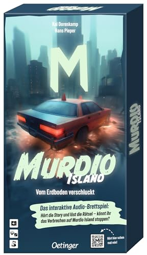 Oetinger Media, Murdio Island, Vom Erdboden verschluckt, Brettspiel, kooperatives Audio-Game für Kinder ab 10, ab 1 Spieler, 60-75 Minuten, White