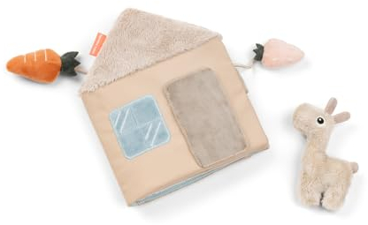 Done by Deer Lalees Haus Stoffbuch Lalee Sand - weiche Babybuch, 19,5 x 16 x 5 cm - Umblättern der Seiten trainiert die Feinmotorik, Motorikspielzeug ab 1 Jahr