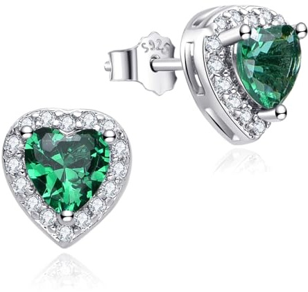 Dada Gioielli - Pendientes de Plata de Ley 925 con Corazón | 8 mm, Tipo Punto de Luz, Circonitas Brillantes