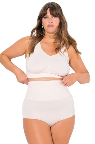 Ulla Popken Femme Shaping-Slip, Hoher Bund, Figurformend Culotte Gainante, Rose Clair, 58-60 EU